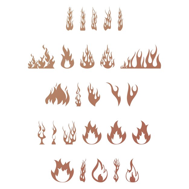 Foto iconos de fuego elementos efecto gradiente foto conjunto vectorial jpg