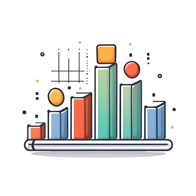 Iconos de gráficos de barras Gráfico de negocios Visualización de datos Diagrama de gráficos Gráficos estadísticos