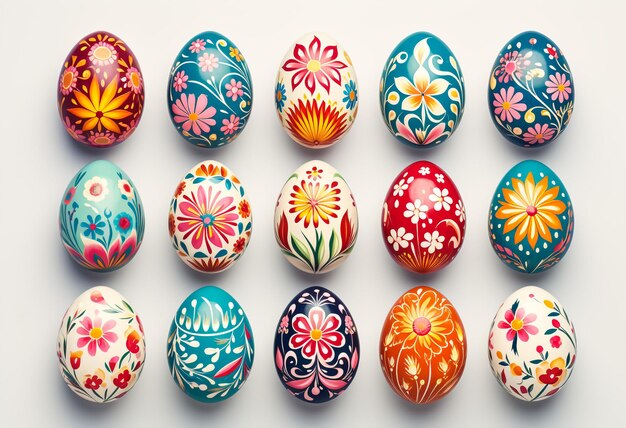 Iconos de huevos de Pascua Festival del día de Pascua Ilustración vectorial