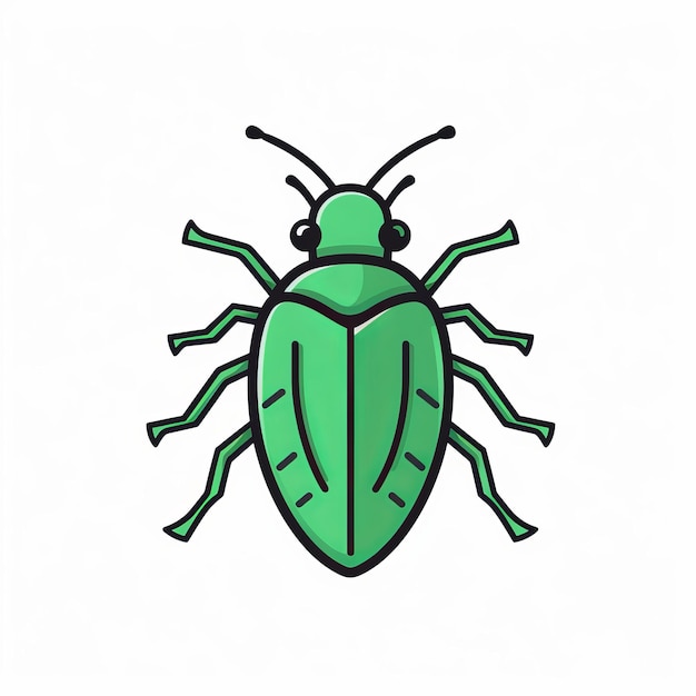 Iconos de insectos de escarabajos vectoriales con contornos en negrita y colores planos
