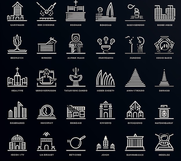 Iconos de línea de negocio de finanzas de maqueta con conjunto de iconos de línea de capital I