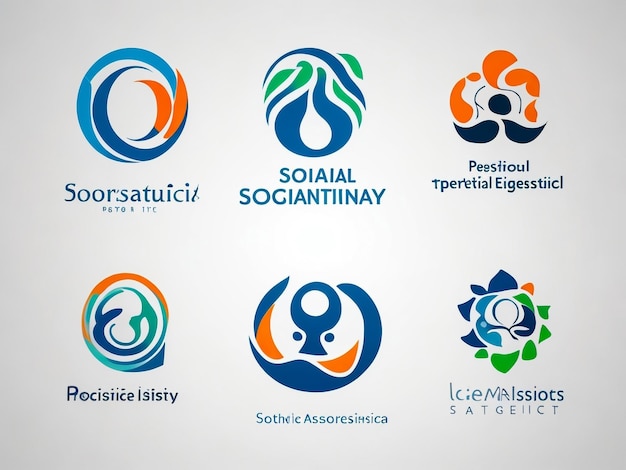 Foto Íconos de logotipo abstractos vector de diseño mínimo para la identidad empresarial aislado en fondo blanco