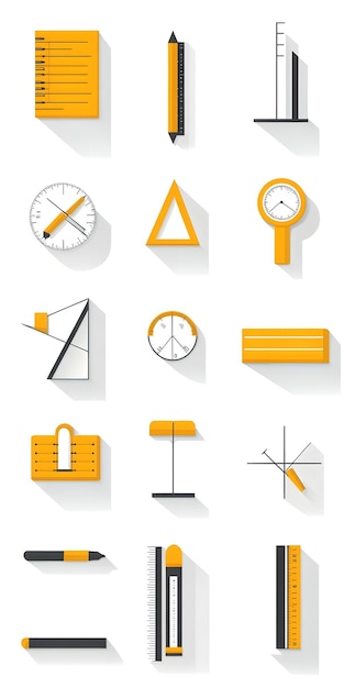 Iconos minimalistas simples que representan herramientas de diseño gráfico