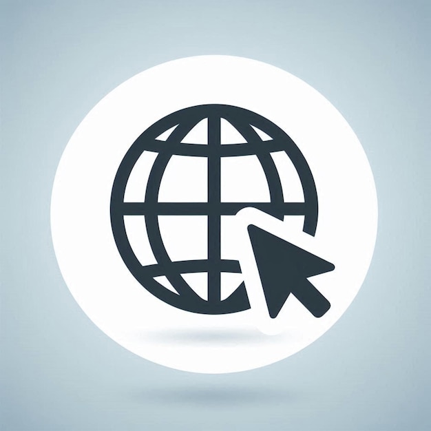 Iconos del mundo de la web de la tierra vectorial blanco en psd negro