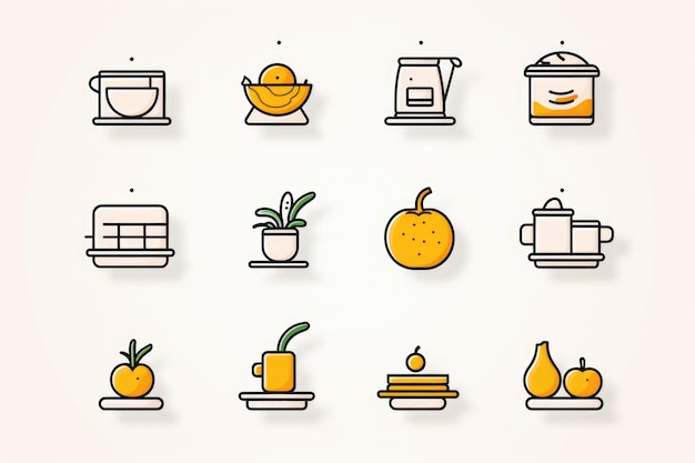 Iconos de negocios en una mesa de madera
