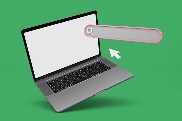 Iconos de portátiles y sitios web lado izquierdo en fondo verde