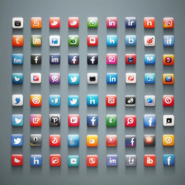 Foto iconos de redes sociales 3d