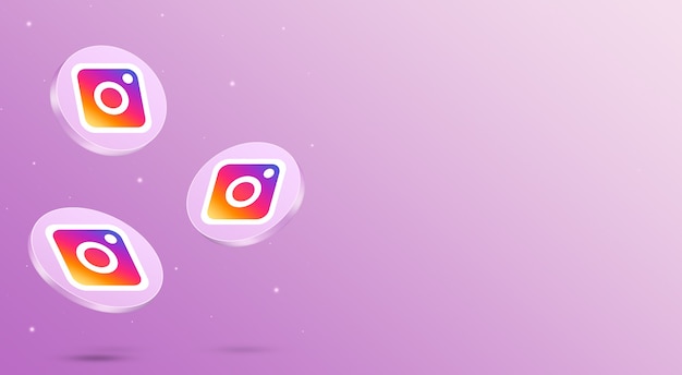 Iconos de redes sociales Instagram render 3d