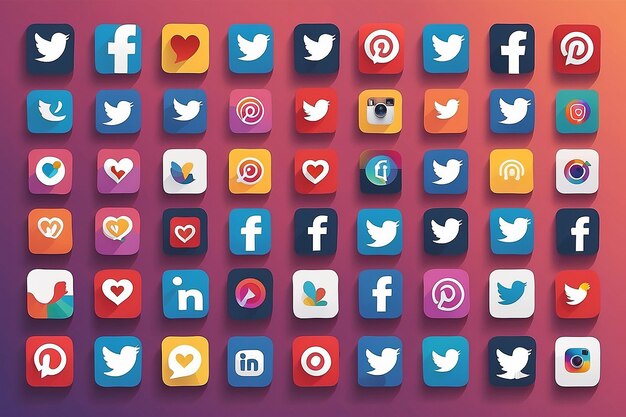 Foto iconos de las redes sociales vectoriales