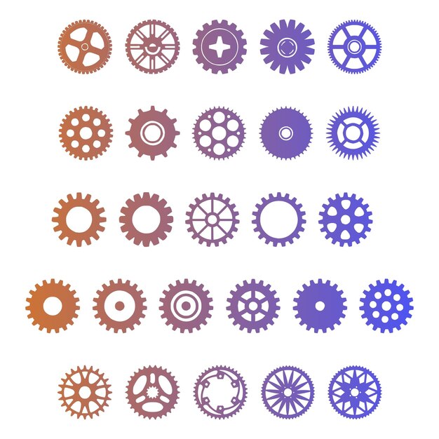 los iconos de la rueda elementos efecto gradiente foto jpg conjunto vectorial