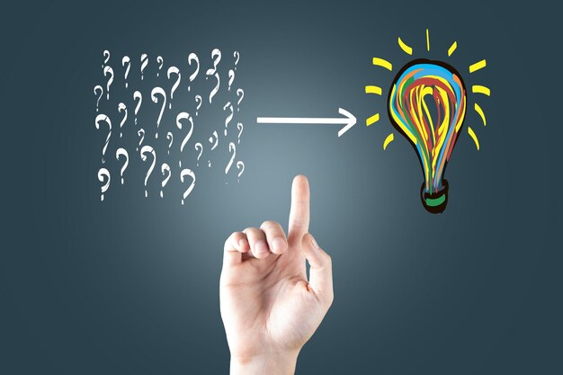 Iconos de soluciones creativas de preguntas