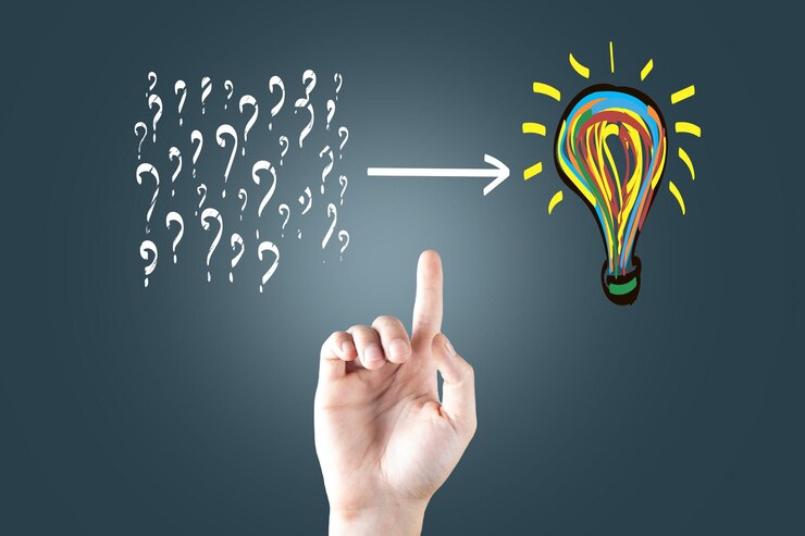 Foto iconos de soluciones creativas de preguntas