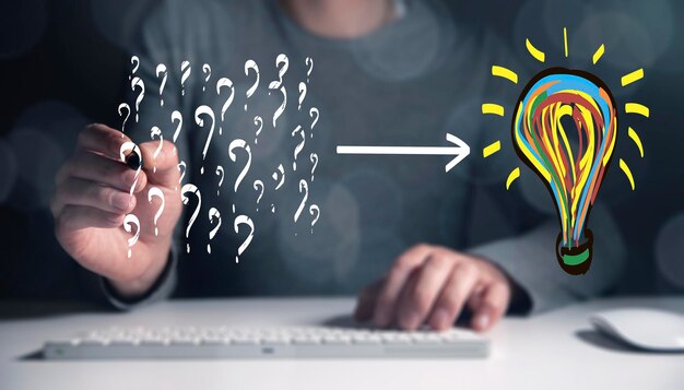 Iconos de soluciones creativas de preguntas