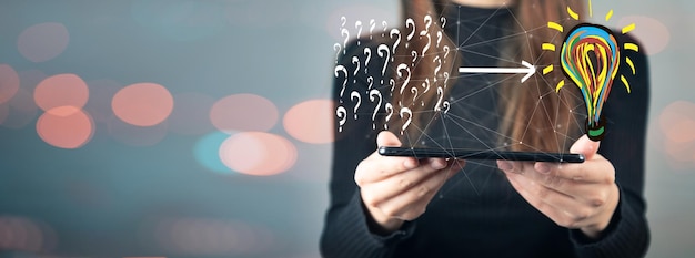 Iconos de soluciones creativas de preguntas