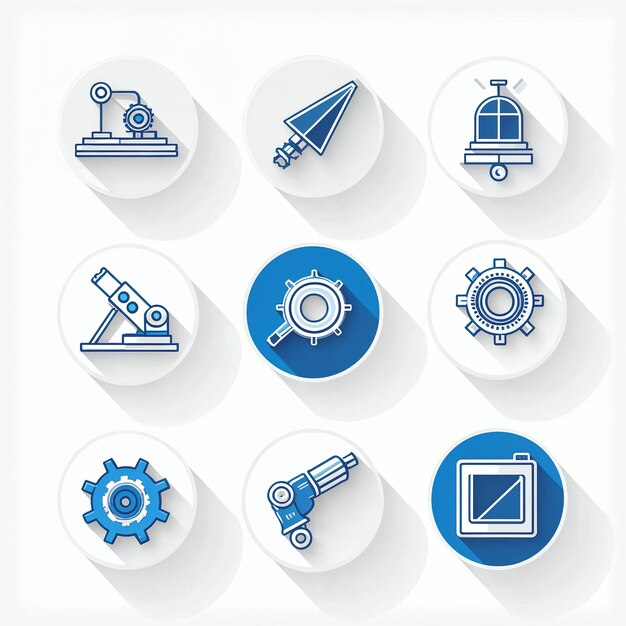 Iconos de la tecnología industrial