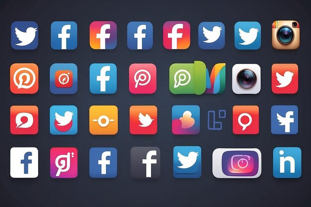 Foto Íconos vectoriales gratuitos de redes sociales vector conjunto con facebook instagram twitteryoutube