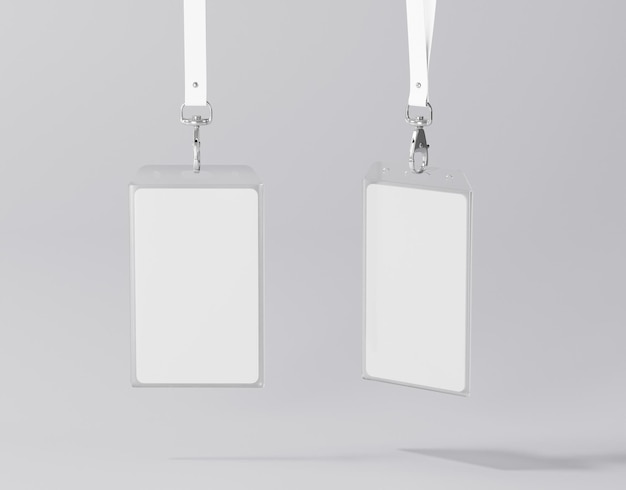 ID-Karte in Kunststoffhalter Mockup, 3D-Rendering, 3D-Illustration