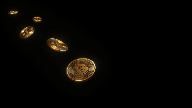 Foto idea de concepto de moneda criptográfica y bitcoin de representación 3d