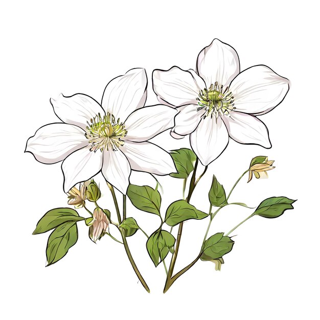 Idea de diseño de concepto de flor aislada en un fondo blanco