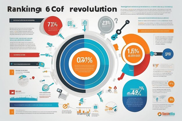 Foto idea de infografía de revolución de clasificación para el marketing digital seo