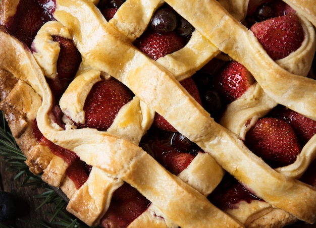 Idea de la receta de la fotografía del alimento de la empanada de la fresa