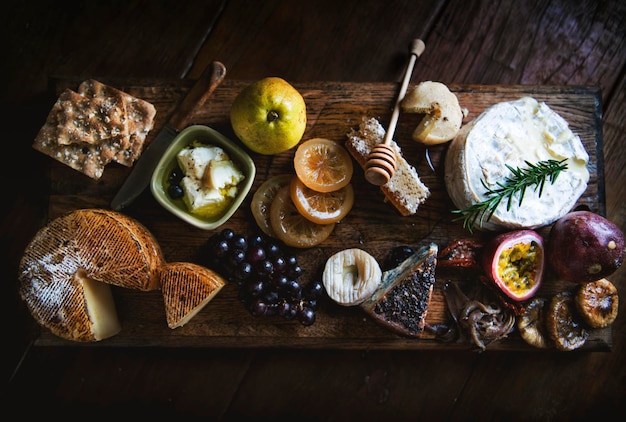 Idea de receta de fotografía de comida de plato de queso