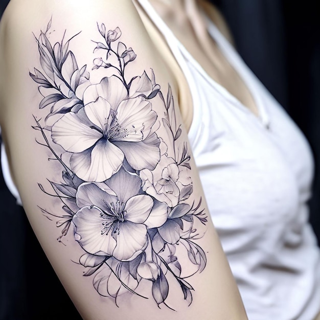 Ideas de bocetos de tatuajes florales finos y elegantes