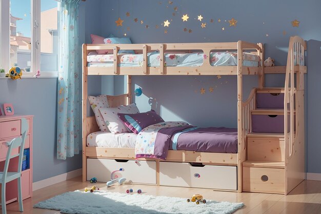 Ideas de diseño inteligentes para el dormitorio infantil que ahorra espacio