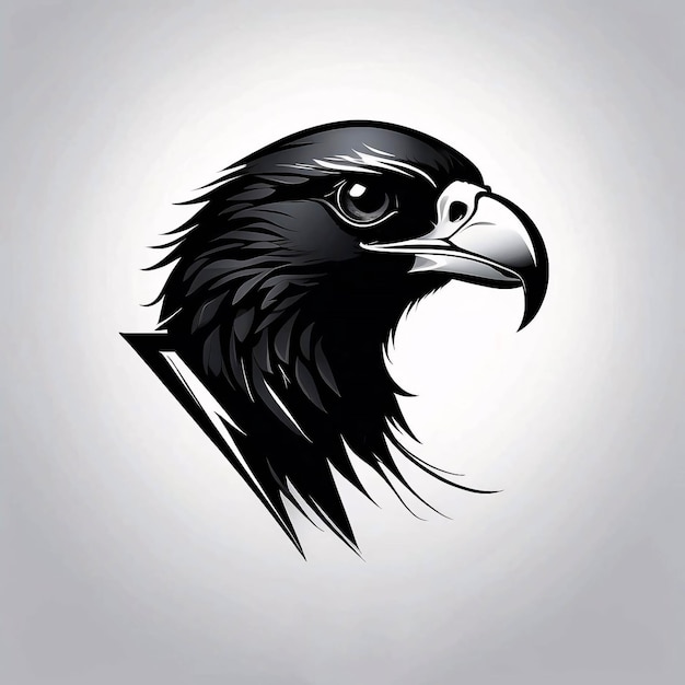 Ideas de diseño de logotipos minimalistas, elegantes y simples para la ilustración de la cabeza de halcón