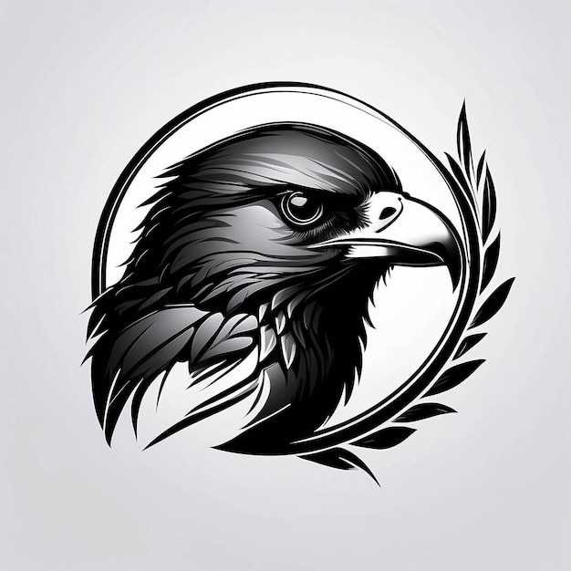 Ideas de diseño de logotipos minimalistas, elegantes y simples para la ilustración de la cabeza de halcón