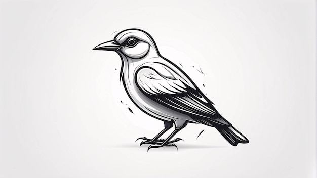 Ideas de diseño de logotipos minimalistas, elegantes y simples para pájaros en una ramita de un árbol