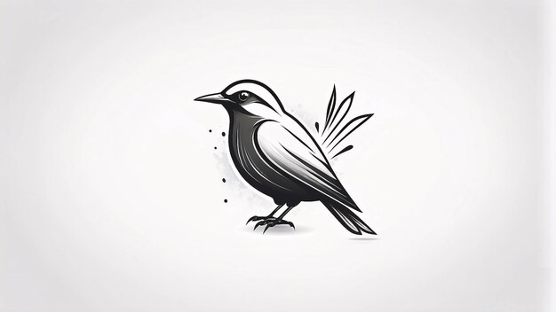 Ideas de diseño de logotipos minimalistas, elegantes y simples para pájaros en una ramita de un árbol