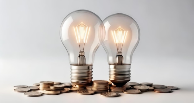 Ideas iluminadas Un símbolo de ideas brillantes y éxito financiero