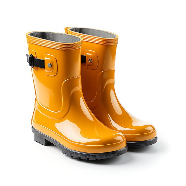 Ideas lindas botas de lluvia para niños con material de goma color amarillo diseño de nuevo concepto Wacreative