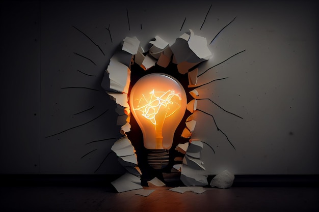 Ideen- und Kreativitätskonzept Glühbirne AI generieren