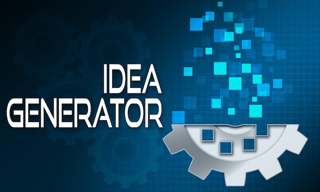 Ideengenerator mit blauen digitalen Zahnrädern