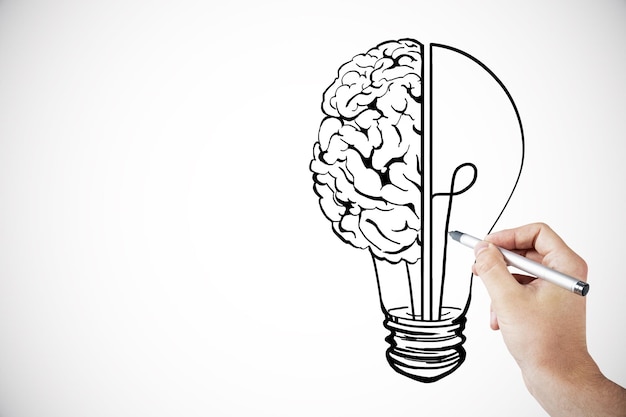 Ideeninnovation und Brainstorming-Hintergrund