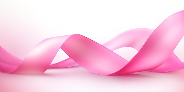 Ideia de câncer de mama com símbolo de câncer de fita rosa em branco Generative Ai