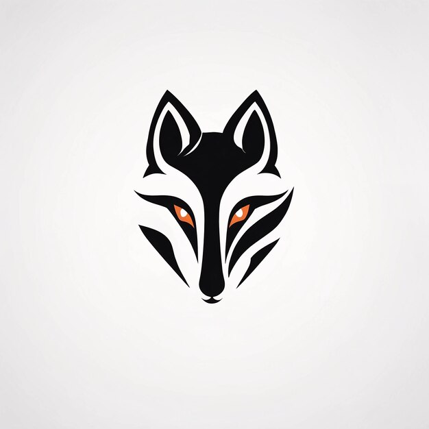 Ideia de design de logotipo de ilustração de cabeça de raposa minimalista e simples