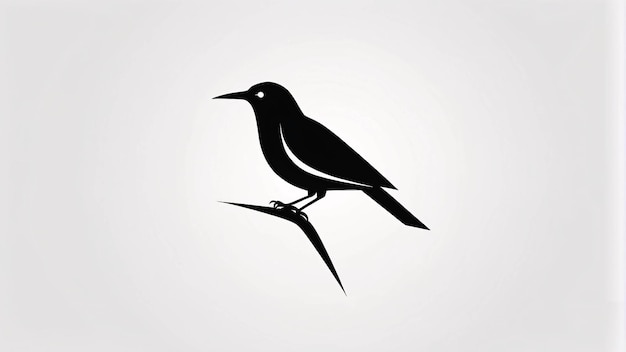 Ideia de design de logotipo de ilustração de pássaro minimalista, elegante e simples
