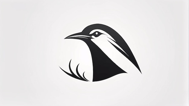 Ideia de design de logotipo de ilustração de pássaro minimalista, elegante e simples