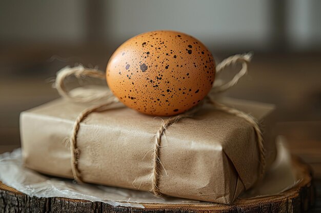 Foto ideia de embalagem de presente de ovos de páscoa para a celebração do dia da páscoa