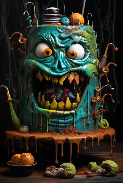 ideias de bolo caseiro para festa de Halloween os bolos mais deliciosos no estilo azul céu escuro