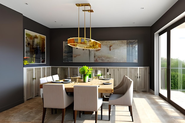 Foto ideias de design interior de sala de jantar moderna para um espaço elegante e funcional