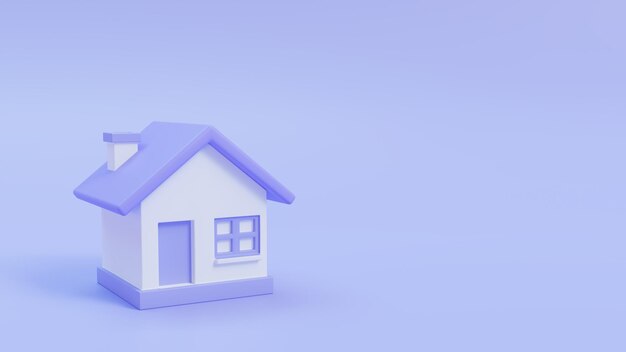 Idéias de economia de longo prazo de casa simples para comprar ilustração de renderização 3d de imóveis