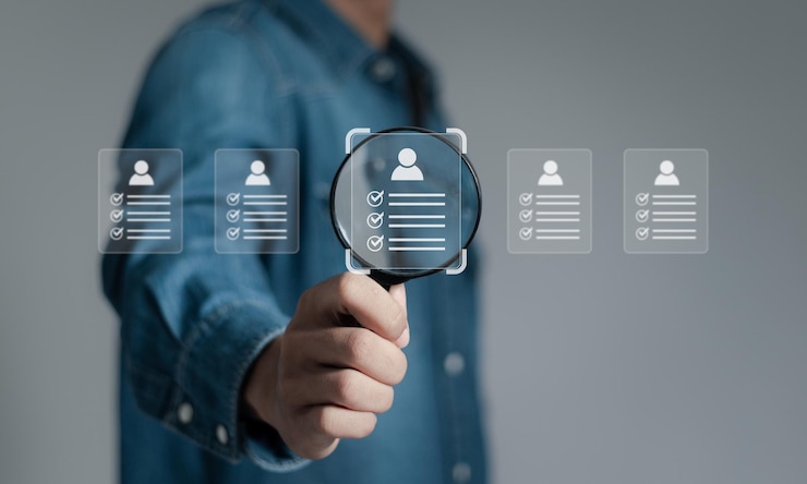 Foto ideias para um local de trabalho sem papel exigindo a gestão de documentos com assinatura eletrónica um empresário assina um documento eletrónico num documento digital num ecrã virtual