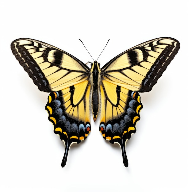 Identidade simbólica da borboleta de cauda amarela em traduções naturalistas