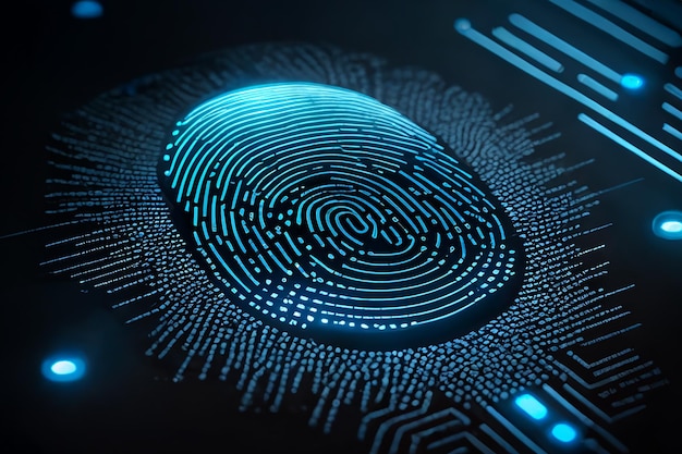 Identificação biométrica de digitalização de impressões digitais e login de segurança Generative AI