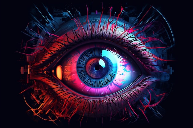 Identificación del ojo humano Realidad virtual Calidad de la visión IA generativa