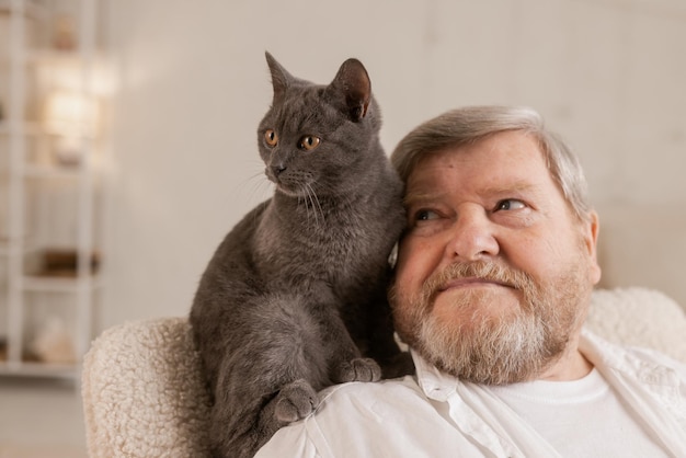 Idosos cuidam de gatos e se divertem em casa